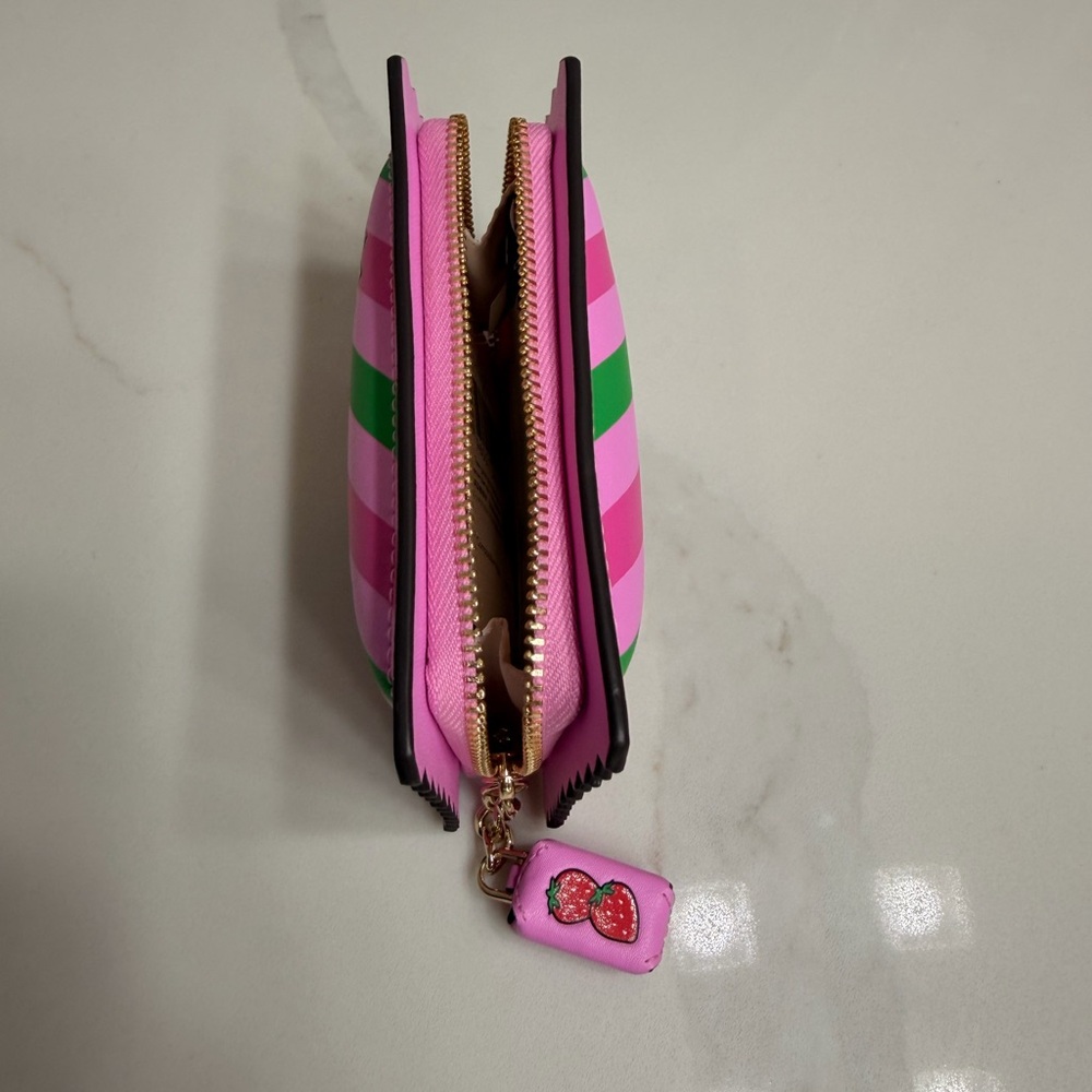 Kate Spade Pink and Green Striped Wallet - Picture 3 of 10